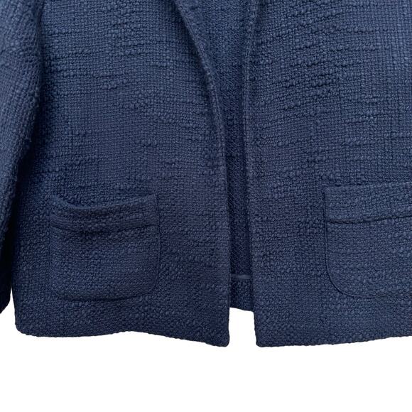 0039 Italy Navy Blue Textured Blazer Jacket - Size S - Picture 3 of 5